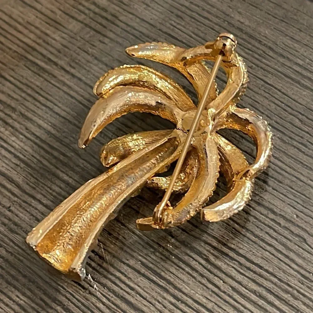 Vintage Two-tone Palm Tree Pin, Tropical Tree